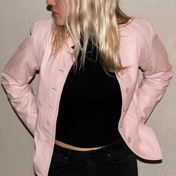 Vintage pink leather jacket - Picture 3 of 7